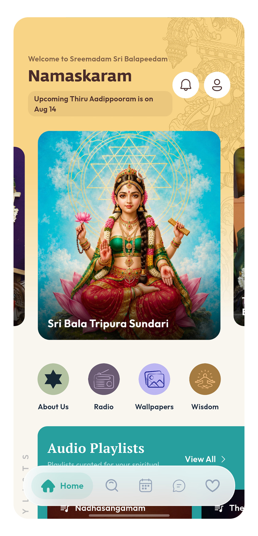 Sreemadam App - Home Page